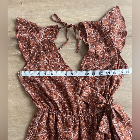 Band of Gypsies B.O.G Collective Maxi Dress Flutter Sleeves size XS Cottage - Picture 6 of 10